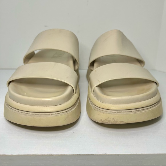 Zara Cream Chunky Platform Y2K 90’s Slide Sandals Sz 38 EU - Picture 3 of 12